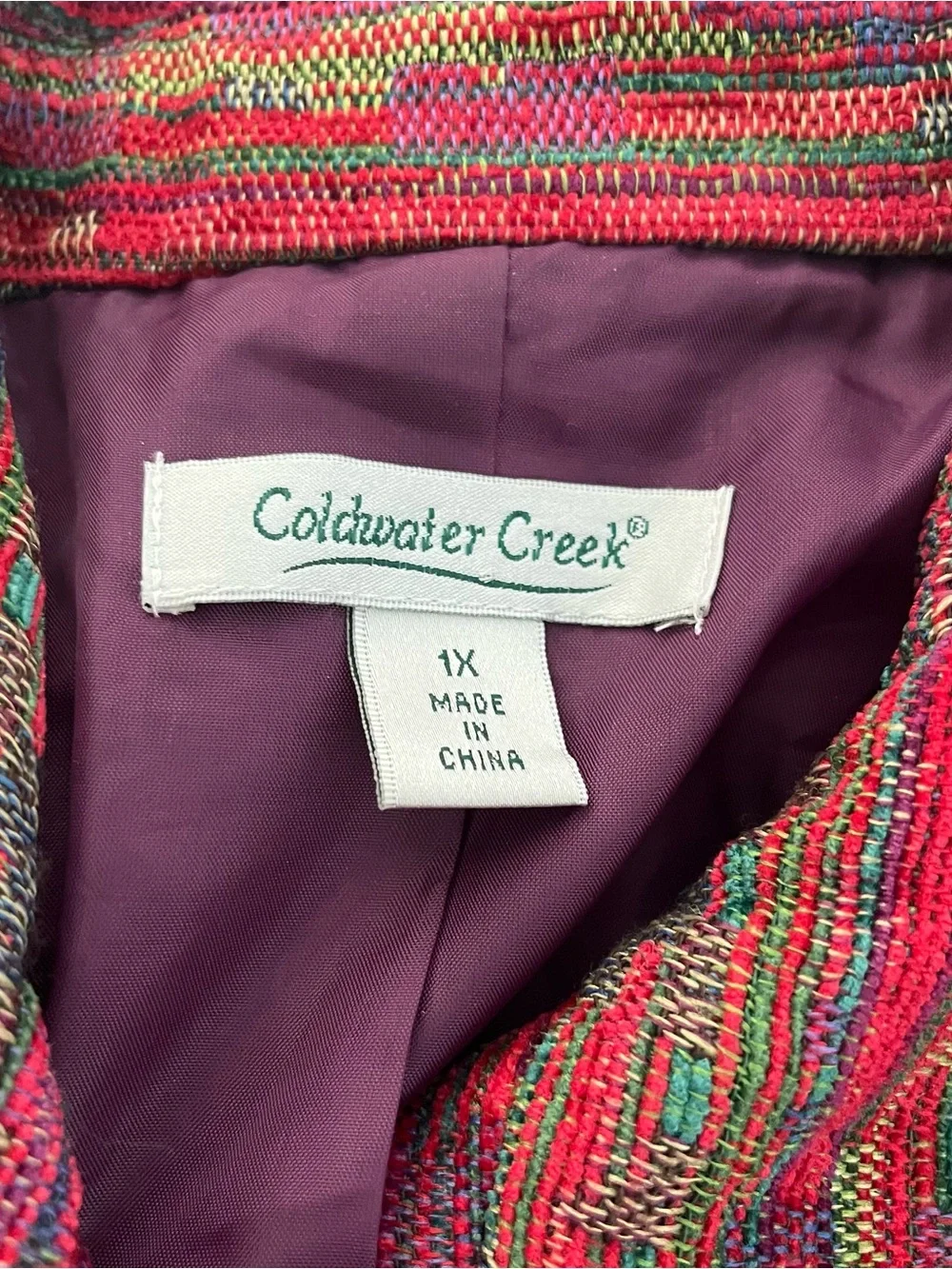 Coldwater Creek Women’s Tapestry Open Blazer Size 1X vibrant colors